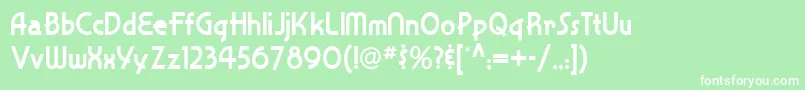 フォントSnappy Service Nf – 緑の背景に白い文字