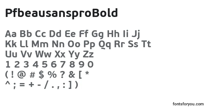 Шрифт PfbeausansproBold – алфавит, цифры, специальные символы