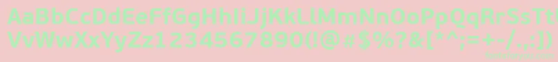 PfbeausansproBold Font – Green Fonts on Pink Background