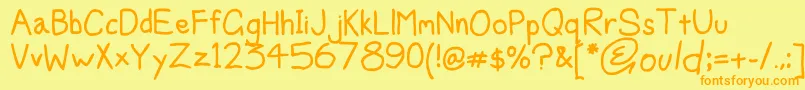 EddsFont Font – Orange Fonts on Yellow Background