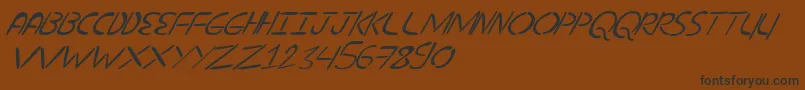 NuevostencilTilt Font – Black Fonts on Brown Background