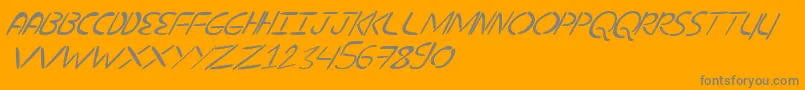 NuevostencilTilt Font – Gray Fonts on Orange Background