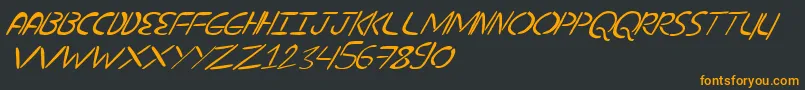 NuevostencilTilt Font – Orange Fonts on Black Background