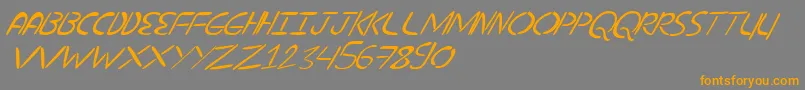 Saiba mais sobre a fonte NuevostencilTilt Fonte NuevostencilTilt – fontes laranjas em um fundo cinza