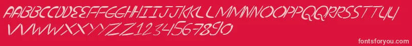 NuevostencilTilt Font – Pink Fonts on Red Background