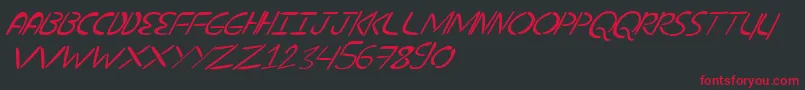 NuevostencilTilt Font – Red Fonts on Black Background