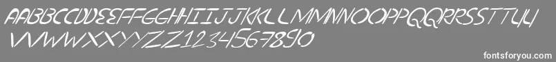 NuevostencilTilt Font – White Fonts on Gray Background