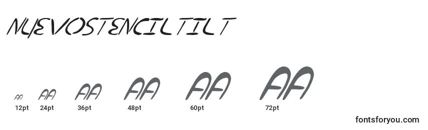 NuevostencilTilt Font Sizes
