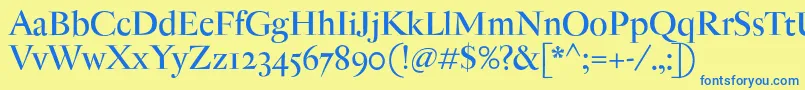AntiqueModerne Font – Blue Fonts on Yellow Background