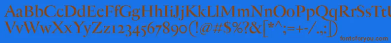 AntiqueModerne Font – Brown Fonts on Blue Background