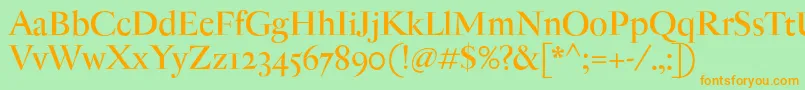 AntiqueModerne Font – Orange Fonts on Green Background