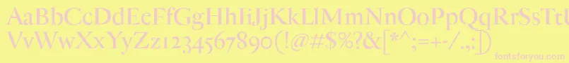 AntiqueModerne Font – Pink Fonts on Yellow Background