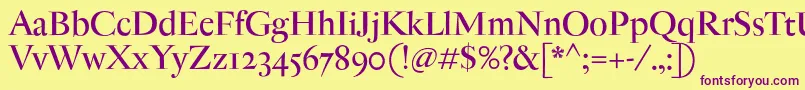 AntiqueModerne Font – Purple Fonts on Yellow Background