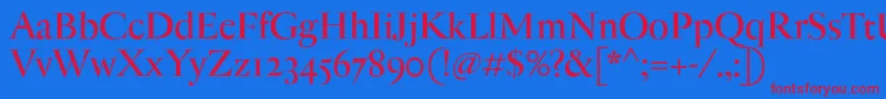 Шрифт AntiqueModerne – красные шрифты на синем фоне