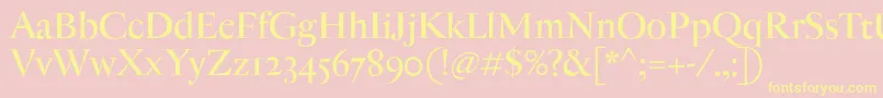 AntiqueModerne Font – Yellow Fonts on Pink Background