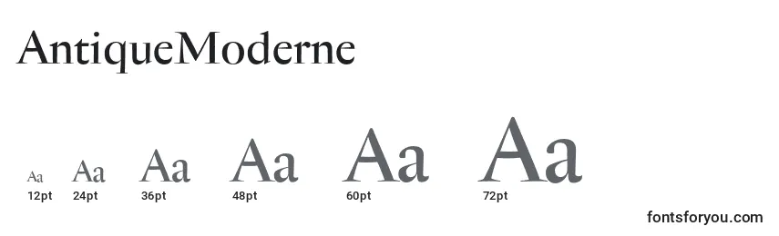 Размеры шрифта AntiqueModerne