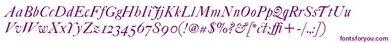 ItcFoundersCaslon42Italic Font – Purple Fonts on White Background