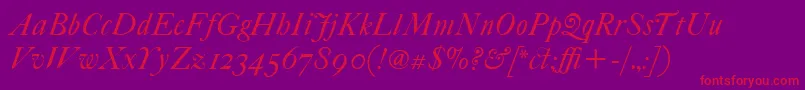 fuente ItcFoundersCaslon42Italic – Fuentes Rojas Sobre Fondo Morado