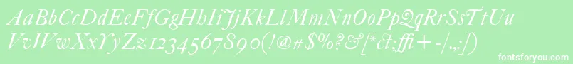 ItcFoundersCaslon42Italic Font – White Fonts on Green Background