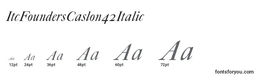 Größen der Schriftart ItcFoundersCaslon42Italic