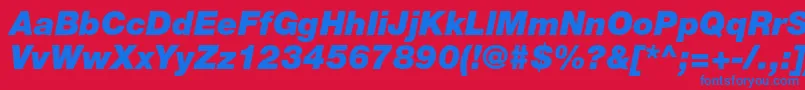 HelveticaneueltstdBlkit Font – Blue Fonts on Red Background