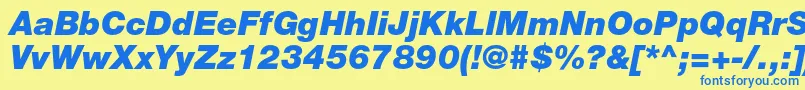 HelveticaneueltstdBlkit Font – Blue Fonts on Yellow Background