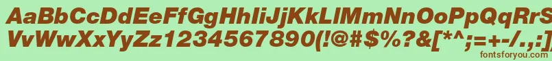 HelveticaneueltstdBlkit Font – Brown Fonts on Green Background