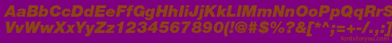 HelveticaneueltstdBlkit Font – Brown Fonts on Purple Background