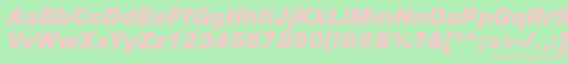 HelveticaneueltstdBlkit Font – Pink Fonts on Green Background