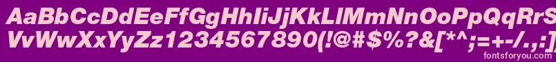 HelveticaneueltstdBlkit Font – Pink Fonts on Purple Background