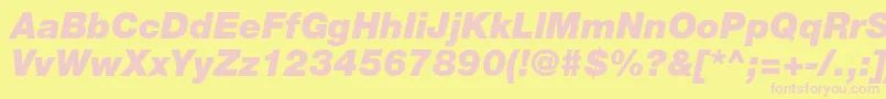 HelveticaneueltstdBlkit Font – Pink Fonts on Yellow Background