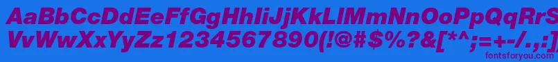 HelveticaneueltstdBlkit Font – Purple Fonts on Blue Background