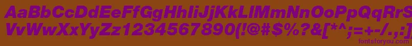 HelveticaneueltstdBlkit Font – Purple Fonts on Brown Background