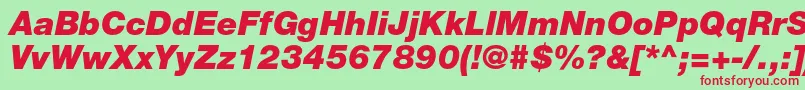 HelveticaneueltstdBlkit Font – Red Fonts on Green Background