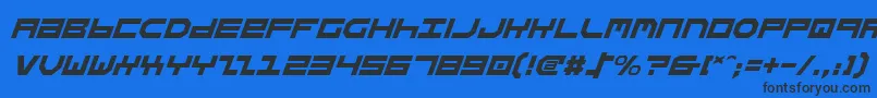 フォントStuntmanItalic – 黒い文字の青い背景