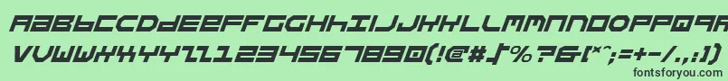 Fonte StuntmanItalic – fontes pretas em um fundo verde