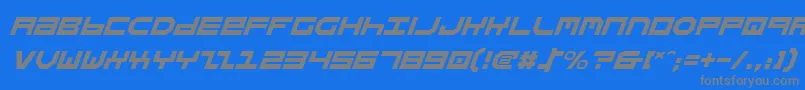 StuntmanItalic-Schriftart – Graue Schriften auf blauem Hintergrund
