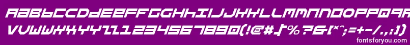 StuntmanItalic-Schriftart – Weiße Schriften auf violettem Hintergrund