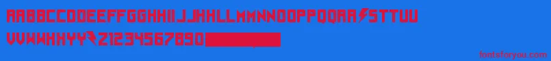 Understrukk Font – Red Fonts on Blue Background