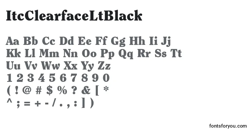 Czcionka ItcClearfaceLtBlack – alfabet, cyfry, specjalne znaki