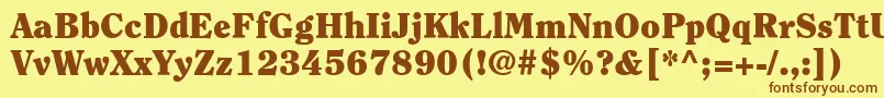 ItcClearfaceLtBlack Font – Brown Fonts on Yellow Background