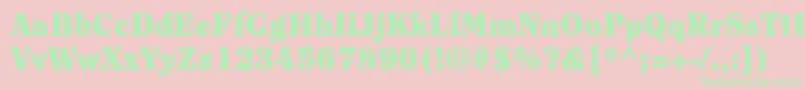 ItcClearfaceLtBlack Font – Green Fonts on Pink Background