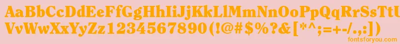 フォントItcClearfaceLtBlack – オレンジの文字がピンクの背景にあります。