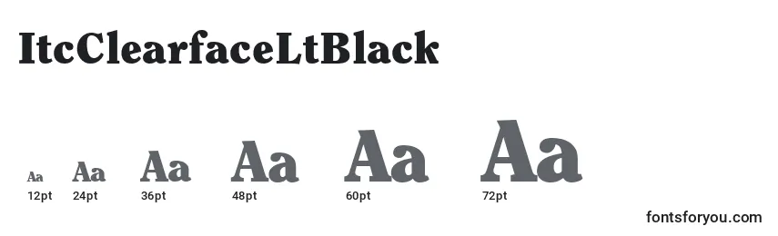 Tamaños de fuente ItcClearfaceLtBlack