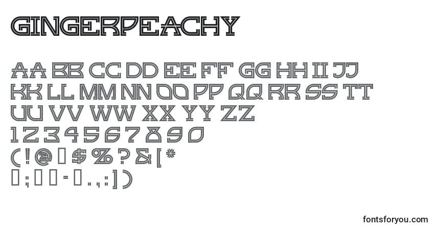 Schriftart Gingerpeachy – Alphabet, Zahlen, spezielle Symbole