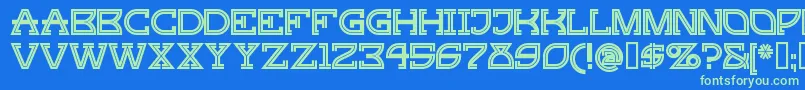 Gingerpeachy Font – Green Fonts on Blue Background