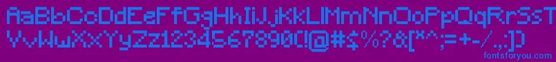 Minecraft Font – Blue Fonts on Purple Background