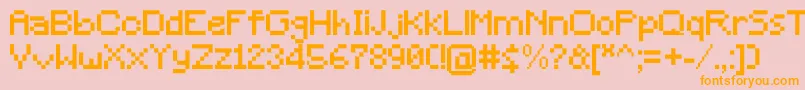 Minecraft Font – Orange Fonts on Pink Background