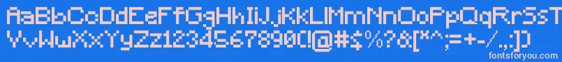 More about Minecraft Font Minecraft Font – Pink Fonts on Blue Background