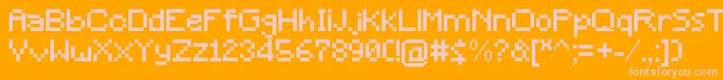 Minecraft Font – Pink Fonts on Orange Background